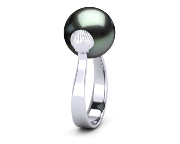 Tahitian Pearl Seashell Ring