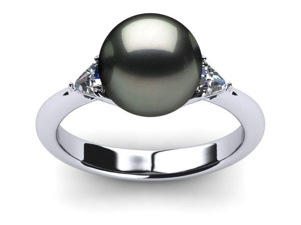 Triangular Tahitian Pearl Ring