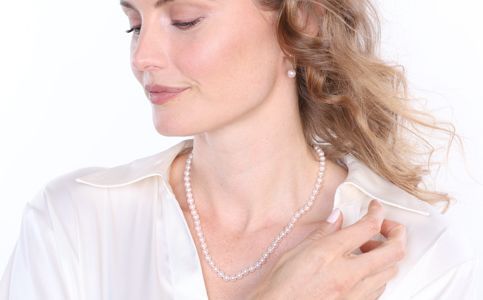 TRUE AAA Quality 5.5 x 6mm White Akoya Cultured Pearl Necklace