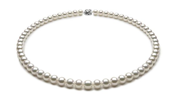 TRUE AAA Quality 6.5 x 7mm White Akoya Cultured Pearl Necklace
