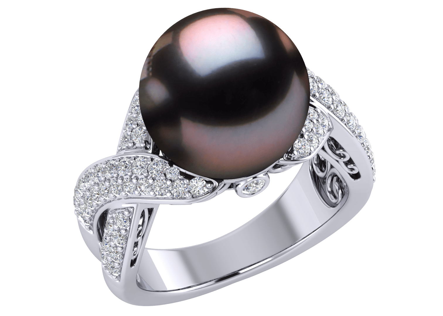 Xenia Black Tahitian South Sea Pearl Ring