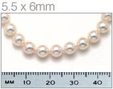 5.5 x 6mm Pearl Necklace Next to Ruler